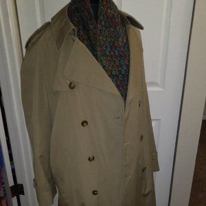 London Towne Unisex Vintage Tan Pre-Loved Trench Coat